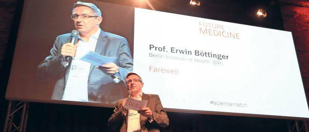 Farewell. Erwin Böttinger – hier beim Future-Medicine-Kongress des Tagesspiegels 2016 – soll sich auf eine Professur für Digital Health in Potsdam beworben haben. 