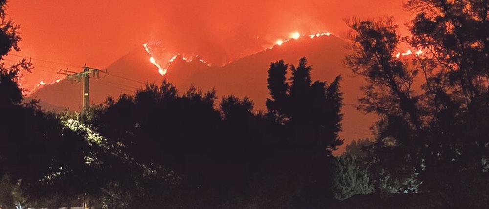 Am Wochenende erreichten die landesweiten Brände in Kalifornien auch die ausgetrockneten Wälder der Sierra Madre und Arcadias. Experten befürchten, dass die Brände noch bis Dezember wüten könnten.
