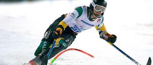 Rasant Richtung Ziel: Der Australier Toby Kane beim Slalom-Wettbewerb der Paralympischen Winterspiele in Sochi 2014.