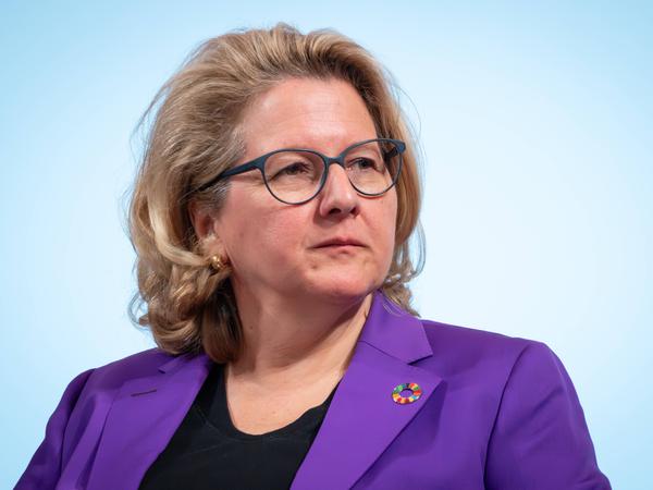 Svenja Schulze, Bundesministerin für wirtschaftliche Zusammenarbeit und Entwicklung beim 15. Petersberger Klimadialog im Auswärtigen Amt.