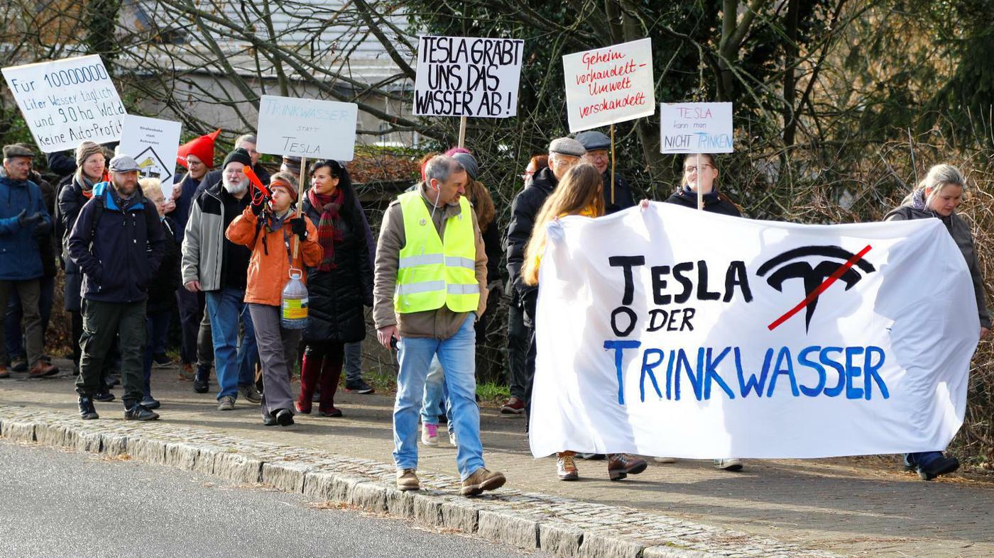 Umweltschutz-Gruppen protestieren am Tesla-Geschäft - WELT