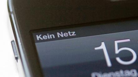 Die Aufschrift «Kein Netz» ist auf dem Bildschirm eines Mobiltelefons in Brandenburg öfter zu sehen.