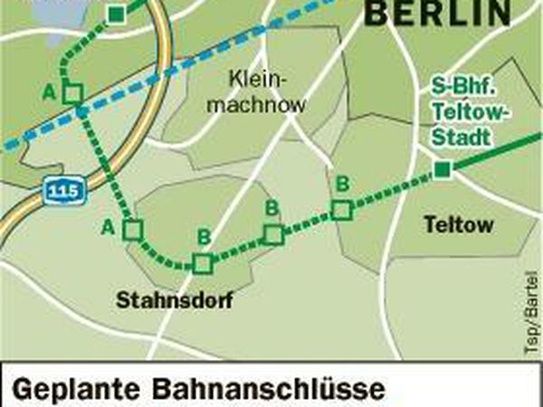 Von Teltow-Stadt bis Wannsee. So könnte die neue, alte Trasse verlaufen.