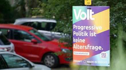 Wahlplakat der paneuropäischen Partei Volt (Symbolbild).