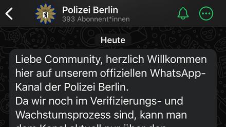 Der WhatsApp-Kanal der Polizei Berlin