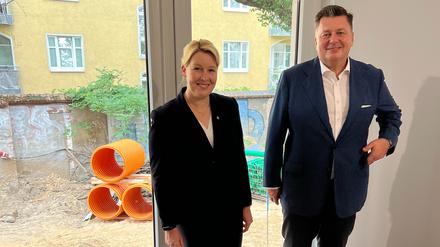 Die zwei vom  Bau. Berlins Regierende Bürgermeisterin Franziska Giffey und Bausenator Andreas Geisel (beide SPD). 