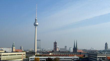 Blick auf die Skyline in Berlin-Mitte.