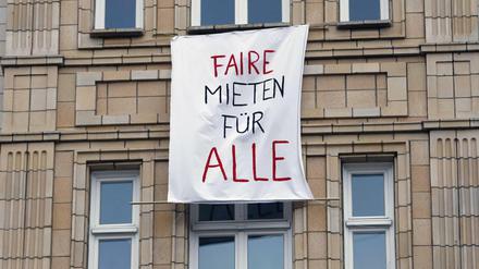Mieterprotest in der Berliner Karl-Marx-Allee.