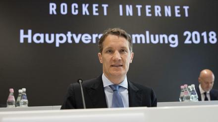 Oliver Samwer, Vorstandsvorsitzender der Rocket Internet SE, bei der Hauptversammlung 2018.