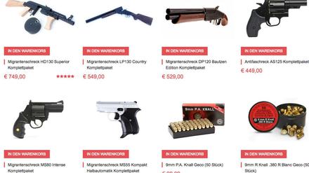 Der Waffenshop "Migrantenschreck" verkaufte scharfe Waffen und Munition.