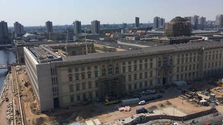 Blick auf die Baustelle von Stadtschloss und Humboldt Forum.