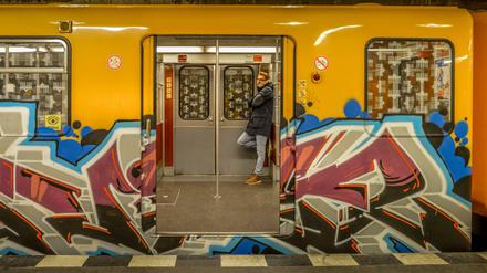 Kein Weltkulturerbe, aber auch schön: eines der vielen Graffiti auf einer U-Bahn der BVG