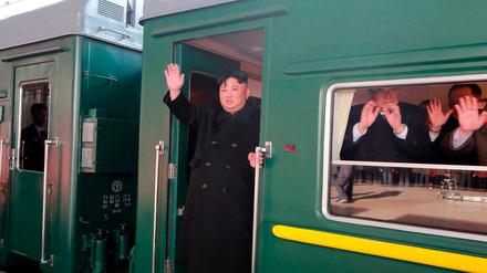 Machthaber Kim Jong Un im Februar auf dem Weg zu seinem zweiten Gipfeltreffen mit US-Präsident Trump.