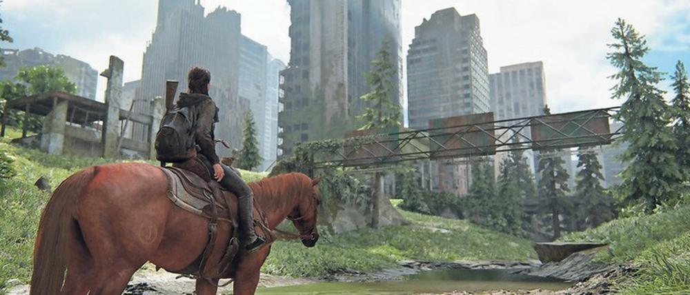 Vergeltungszug. Die 19-jährige Ellie will Rache in Seattle. „The Last Of Us Part II“ spielt mit der Spannung zwischen Zivilisationsverfall und blühender Natur.