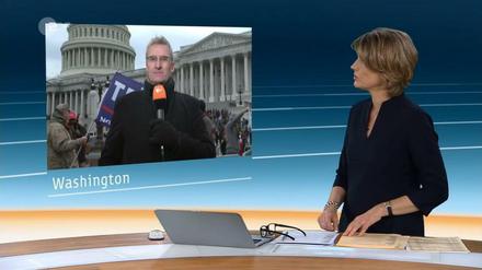 "heute-journal"-Moderatorin Marietta Slomka schaltete am Mittwochabend zu Elmar Theveßen nach Washington zum Kapitol. Das ZDF-Magazin erreichte neun Millionen Zuschauer.