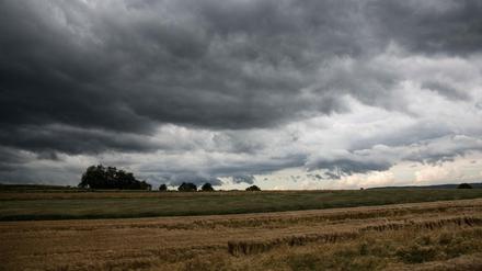 Unwetterwolken über Deutschland.