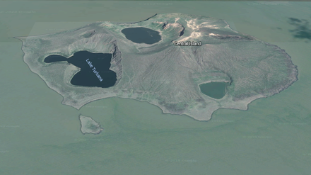 Google Earth-Übersicht der Central Island, wo der Hubschrauber am Montag abstürzte.