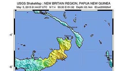 Ein Erdbeben hat am Dienstag Papua-Neuguinea erschüttert. 