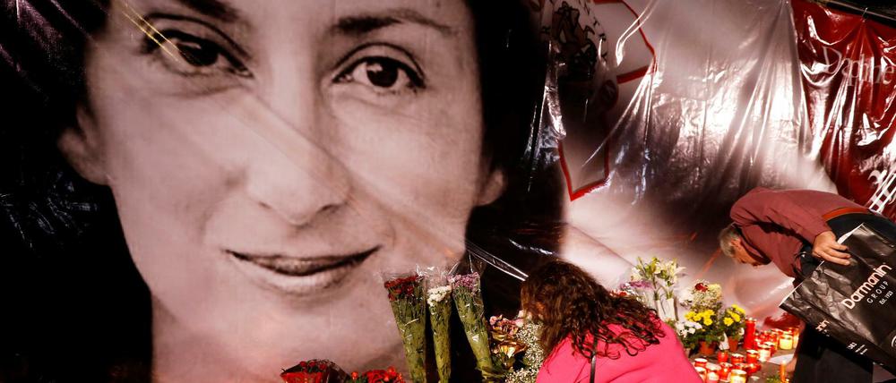 Gedenkort für Daphne Caruana Galizia: Die Journalistin aus Malta wurde 2017 durch einen Bombenanschlag getötet.