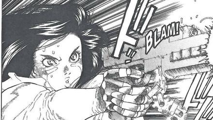 Nichts für zarte Gemüter. Im Manga „Battle Angel Alita“ teilt die Hauptfigur, ein weiblicher Cyborg, kräftig aus. 