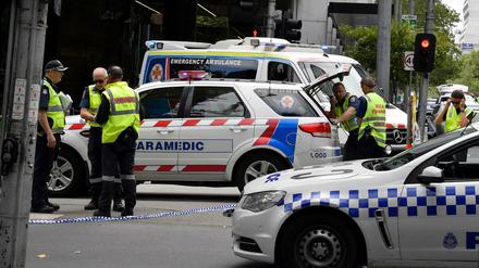Die Polizei in Melbourne sichert den Tatort. 