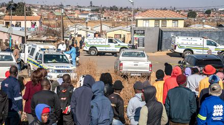 Eine Tatort im Township von Soweto in Südafrika