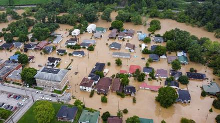 Diese Luftansicht zeigt die Stadt Jackson in Kentucky nach der Sturzflut. 