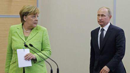 Angela Merkel und Wladimir Putin bei ihrem Treffen in Sotschi.