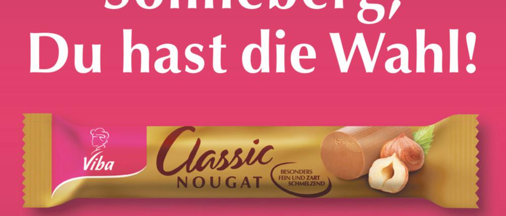 Mit dieser Anzeige spricht sich eine Thüringer Nougatfirma indirekt für den CDU-Kandidaten aus.