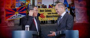 Kanzler Olaf Scholz empfing im Juni unter dem Protest von Menschenrechtsgruppen Li Qiang, die Nummer zwei hinter Chinas Staatschef Xi Jinping.