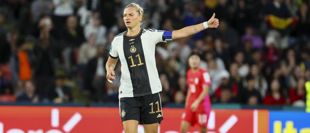 Nach dem Tor gegen Südkorea war Mannschaftskapitänin Alexandra Popp noch zuversichtlich. Am Ende reichte es dennoch nicht.