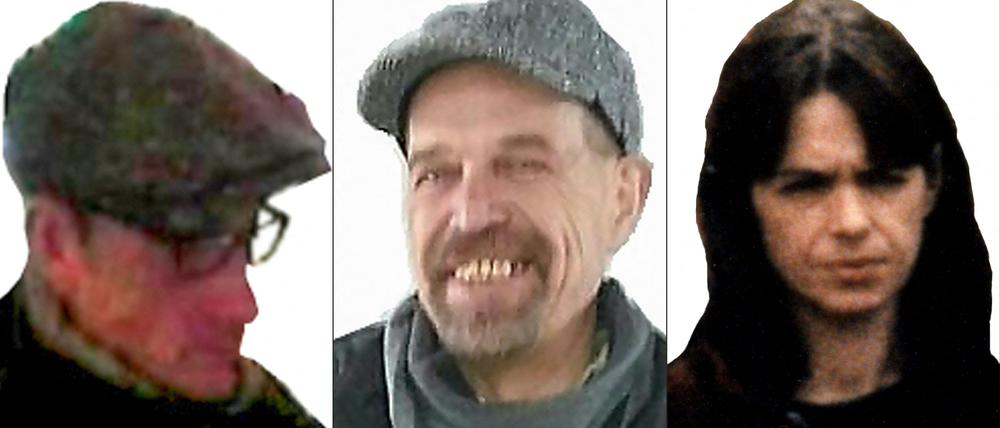 Das Fahndungsplakat für die drei gesuchten RAF-Mitglieder der dritten Generation. Daniela Klette (r.) wurde inzwischen festgenommen.