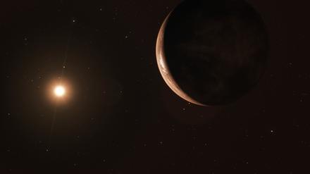 Sieht aus wie ein Mond, ist aber die künstlerische Darstellung eines Exoplaneten mit 3.2-facher Erdmasse.
