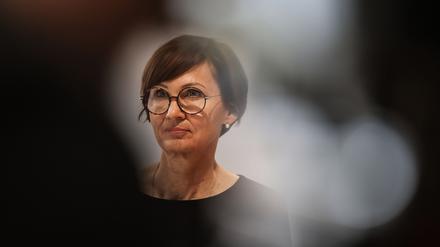 Bettina Stark-Watzinger, (FDP), Bildungsministerin, spricht nach dem Besuch der FDP Landtagsfraktion in Nordrhein-Westfalen zu Journalisten.
