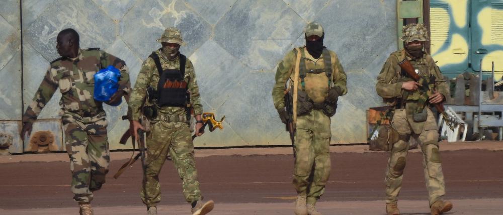 Russische Söldner im Norden Malis 2022.