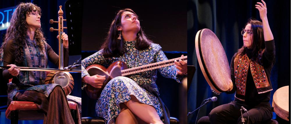 Sara Hasti, Mitra Behpori, Roshanak Rafani vom Aban Ensemble.