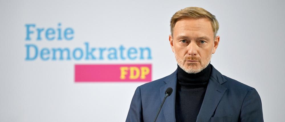 Christian Lindner (FDP), Bundesfinanzminister und FDP-Bundesvorsitzender, gibt ein Pressestatement zu den Landtagswahlen in Brandenburg.