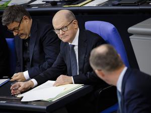 Olaf Scholz noch als Kanzler im Bundestag.