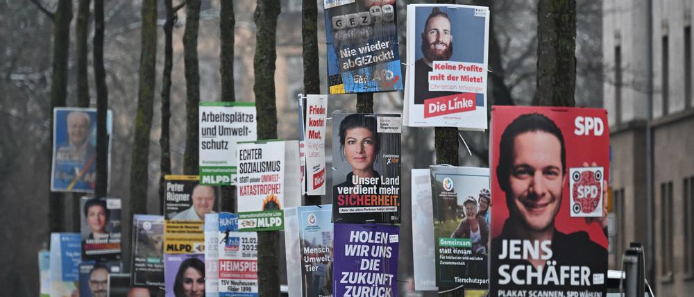 Wahlplakate für die Bundestagswahl 2025
