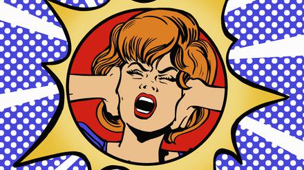 Frau schreit vor Frustration