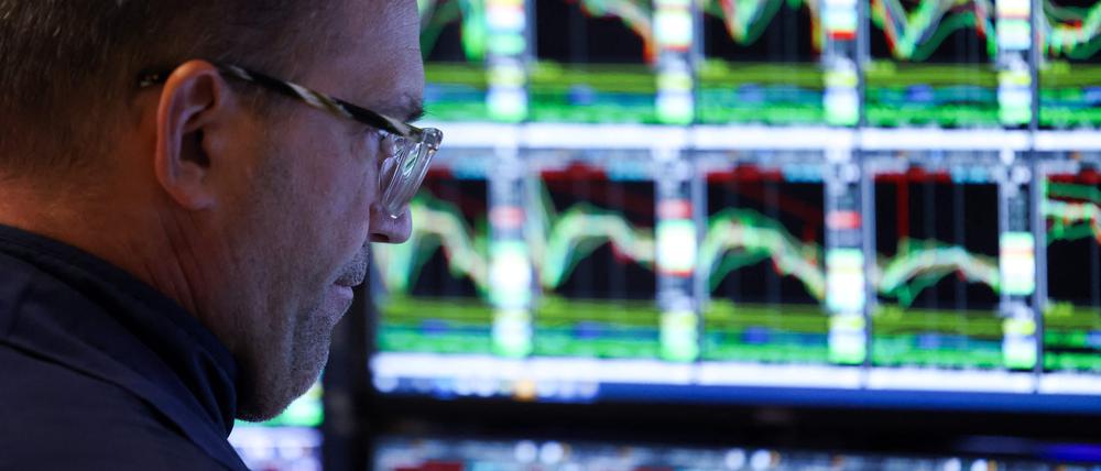 Ein Händler auf dem Parkett der Wall Street