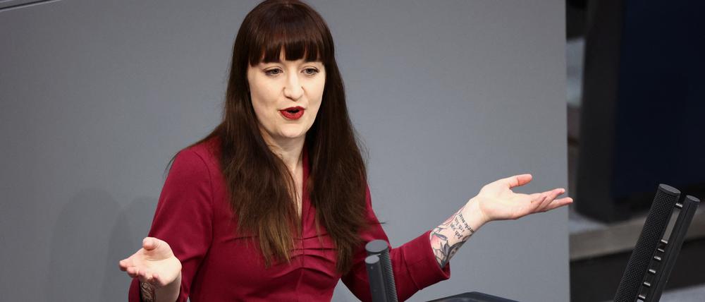 Heidi Reichinnek bei einer Bundestagsrede.