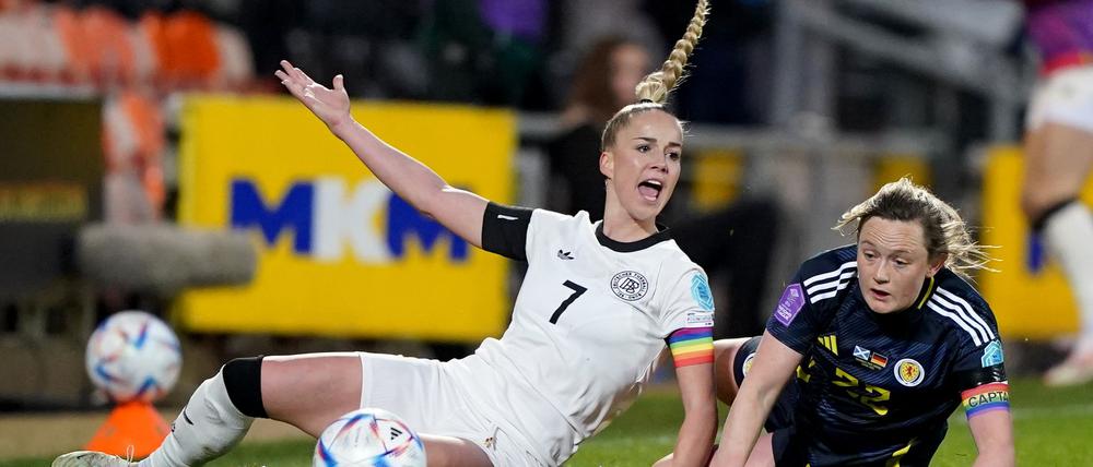 Kein leichtes Durchkommen: DFB-Kapitänin Giulia Gwinn