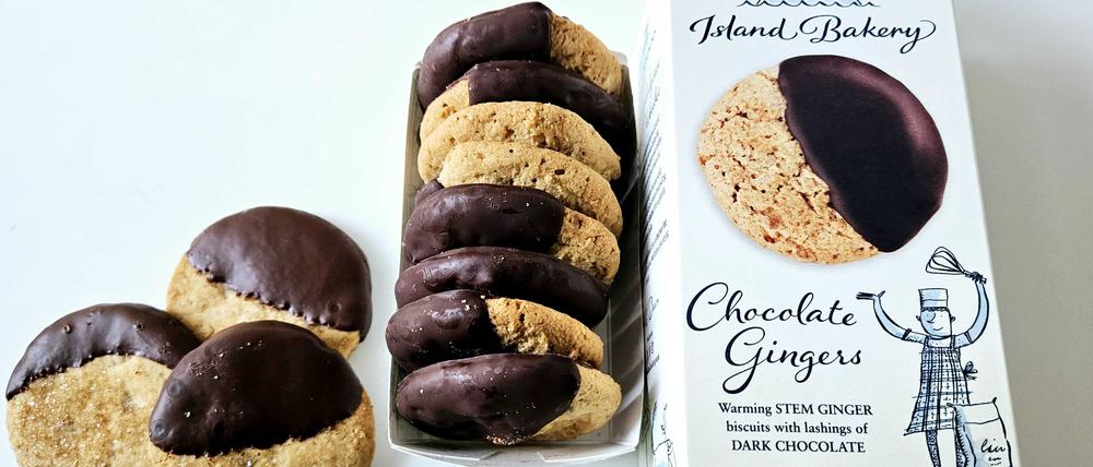 Ingwerkekse mit dunkler Schokolade