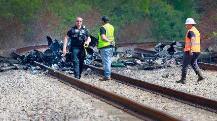 Das Flugzeug ging in Flammen auf