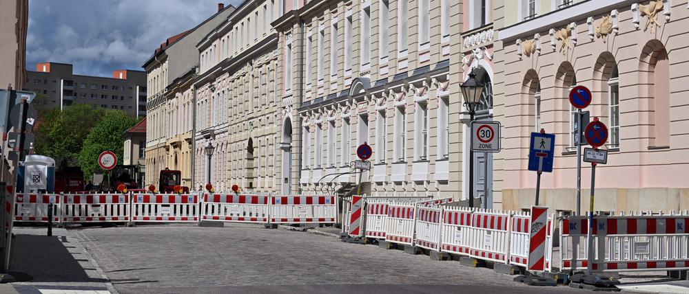 In der Spornstraße sind Fassaden und die Fahrbahn denkmalgeschützt.