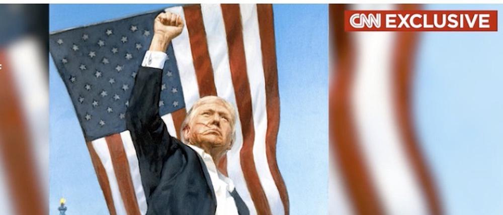 Der Sender CNN berichtet über das Trump-Porträt, das Putin angeblich dem US-Präsidenten geschenkt haben soll.