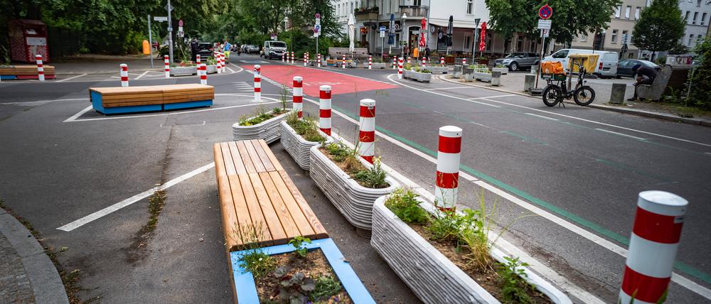 Symbole der Verzwergung Berlins auch außerhalb des Rings: Kiezblock in der Sprengelstraße in Wedding.