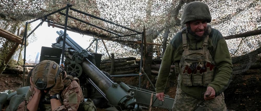 Ukrainische Artillerie am 15. Oktober bei Pokrowsk.