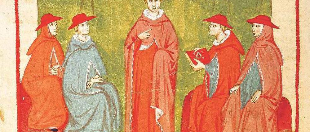Bannstrahl aus Avignon. Papst Johannes XXII., hier eine Darstellung seiner Wahl, entstanden um 1370, erließ ein Interdikt für Berlin-Cölln. Foto: Bildarchiv Preußischer Kulturbesitz